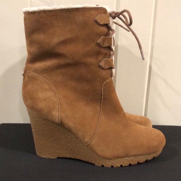 Michael Kors Winter Boots Suede Brown with zip - Picture 1 of 16